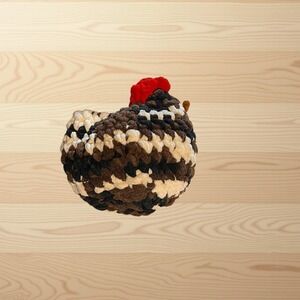 Crochet Chicken Plush Handmade Soft Squishy Cuddly Small 7" Stress Ball Pillow